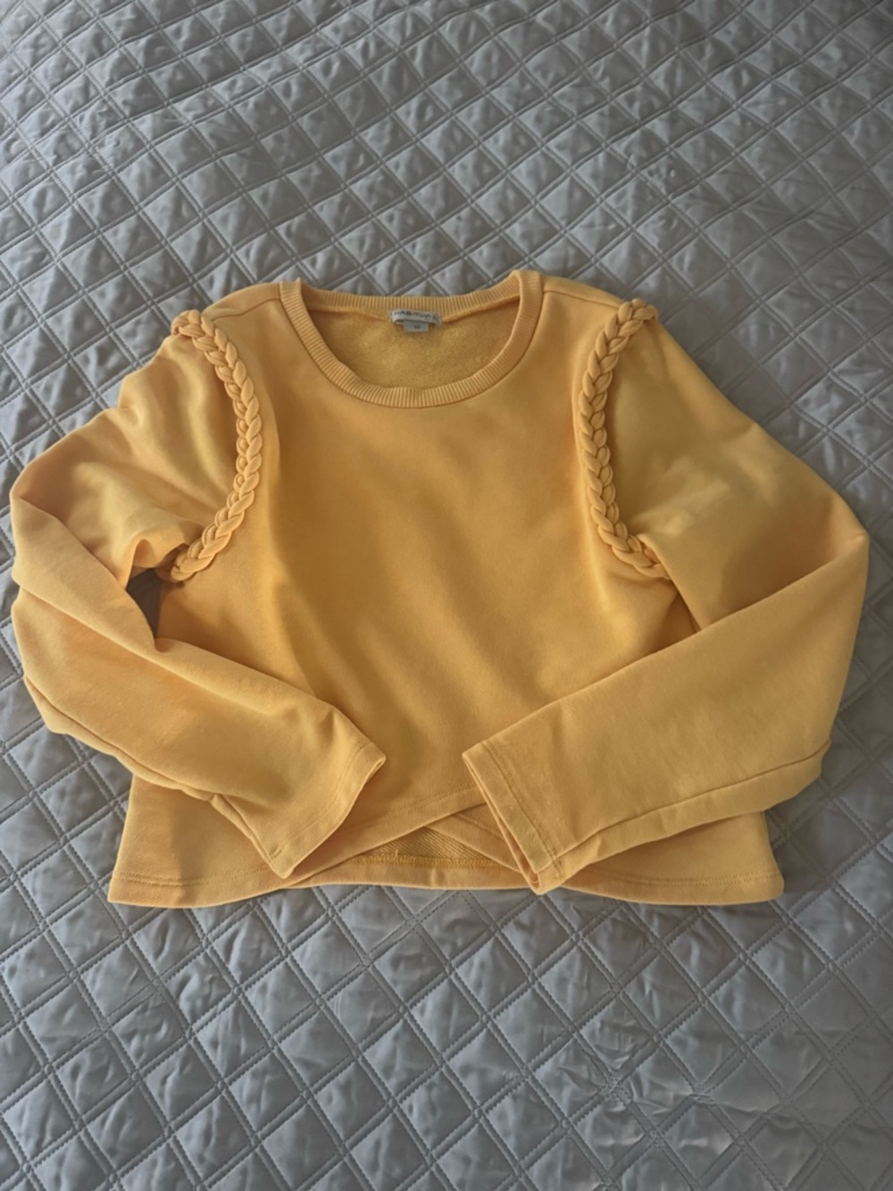 NWOT Braided-Trim Crop Sweatshirt